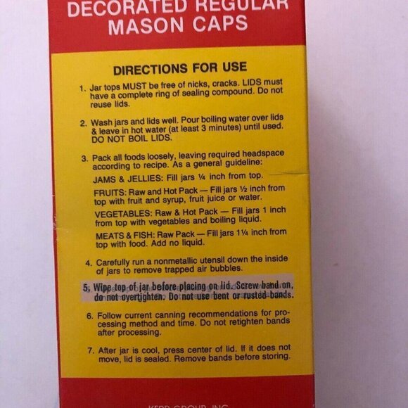 Vintage Kerr Decorated Regular Mason Caps 12 Bands Lid Fruit & Floral Design 452 - Picture 2 of 6